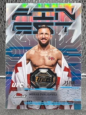 Merab Dvalishvili 2025 Topps Finest UFC #219 Rare Blue Refractor 71/99 - Image 1 of 2