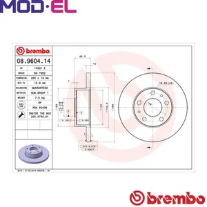 2x BRAKE DISC 08.9604.14 FOR PEUGEOT BOXER/Bus/Van/Platform/Chassis RFW 2.0L - Picture 1 of 7