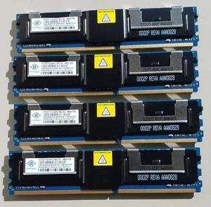 Lot of 4x Nanya NT2GT72U8PD1BD-3C 2GB DDR2 ECC PC2-5300F Memory (8GB Lot) - Picture 1 of 2