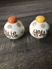 Round Gobble and Turkey Salt and Pepper Shakers Thanksgiving Autumn