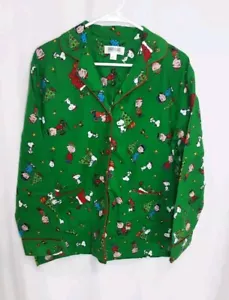 Peanuts Snoopy Christmas Fleece Pajama Shirt Men's Size Medium- NEW - J2 - Picture 1 of 4