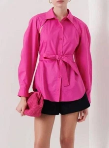 NUEVO CON ETIQUETAS $395 DEREK LAM 10 CROSBY Casper Convertible Algodón Popelina Camisa 4 - Imagen 1 de 8