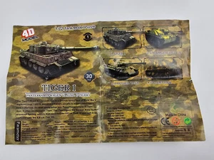 Tiger 1 Panzerkampfwagen 1:72 carro armato tedesco modello puzzle 30 pezzi - Foto 1 di 4
