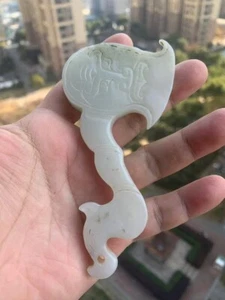 Ancient Chinese Qing Dynasty natural jade axe - Picture 1 of 10
