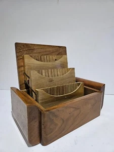 Vintage italienische Art Deco Nussbaum ewiger Tischkalender Zigarettendose um 1930 - Bild 1 von 13