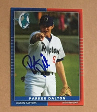Signed Autograph Auto Minor League MiLB Card Ogden Raptors 2007 Parker Dalton