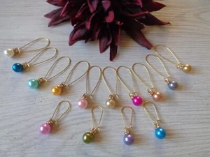 Ohrhaken gold Wachsperle Strassrondell    14 versch. Varianten - Bild 1 von 21