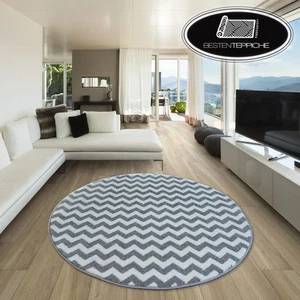 Modern Soft Carpet Sketch Zigzag F561 Grey/White Comfortable Fashionable - Picture 1 of 6