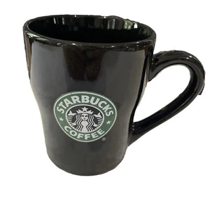 Starbucks 2008 Black Coffee Mug Cup 8 oz Green Mermaid Logo Both Sides - Picture 1 of 5
