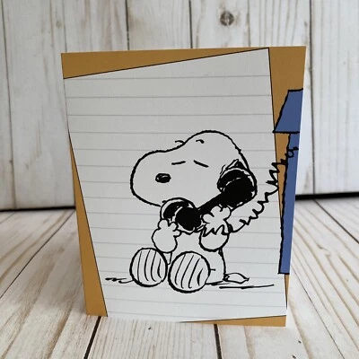 Snoopy Note Greeting Card Blank Talking On Corded Phone Peanuts Keep In Touch - Image 1 of 4