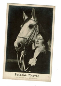 Ansichtskarte - Frieda Krone mit einem ihrer Schulpferde Circus Krone München AK - Bild 1 von 2