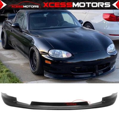 Fits 99-00 Mazda Miata MX-5 GV Style Front Bumper Lip Lower Spoiler Unpainted PU Foto 1 de 4
