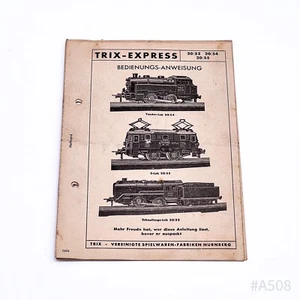 Trix Express Bedienungsanweisung Tender-Lok20/52 E-Lok20/54 Schnellzugs-Lok20/55 - Picture 1 of 2