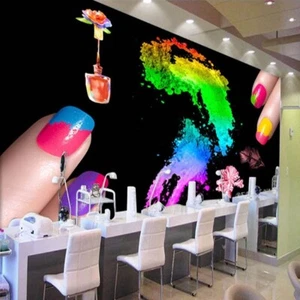 Fotomural no tejido papel pintado murales esmalte de uñas negro salón de uñas 11600 - Imagen 1 de 4