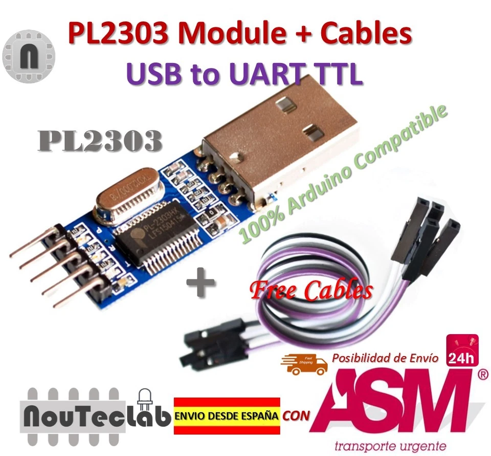 PL2303 USB À RS232 Ttl Convertisseur Adaptateur Module PL2303HX Pour Nucleo + - Photo 1/1