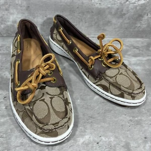 Coach Richelle Topsider Boat Shoes Brown Slip On Women's Size 6.5 B - Picture 1 of 13
