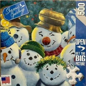 Rompecabezas de 500 piezas MasterPieces SUNSHINE COMMITTEE SNOWMEN 100 % completo Big Pic - Imagen 1 de 4