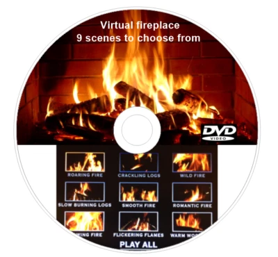 VIRTUAL FIRE PLACE CHOOSE FROM 9 SOOTHING FIRES LOG DVD SOOTHING RELAXING - Image 1 of 2