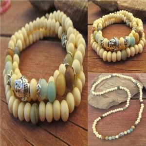 Natürlicher Amazonit Bodhi Halskette 108 Buddha Perlen Armband Herren Mala - Bild 1 von 8