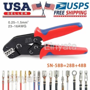 SN-58B 6.3/4.8/2.8 Herramienta de prensado de resorte de enchufe Terminal de trinquete 0.25-1.5 mm² - Imagen 1 de 5