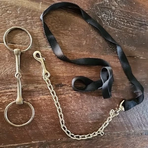 Brass Horse Bit and Lead Leash Horse Tack - Bild 1 von 9