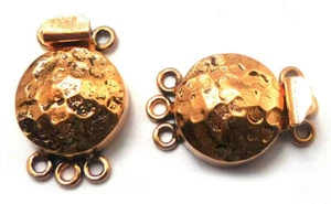 2 Pcs 23X15X7mm Multi Strand Hammered Bali Box Clasp 3 Strand Antique Copper - Picture 1 of 3