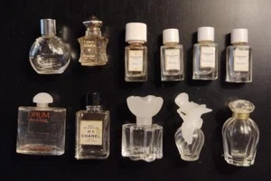 Empty Miniature Perfume Bottles - Lot of 11 Chanel, Opium & Oscar De La Renta - Picture 1 of 1