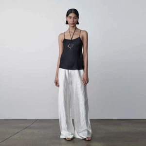 Pantaloni casual THE ROW donna estivi nuovi vita alta seta lucida vita elastica - Foto 1 di 11