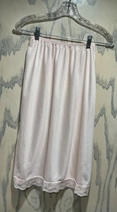 VTG Vanity Fair Nylon Pastel Peach stripe on peach half-slip size small - Picture 1 of 4
