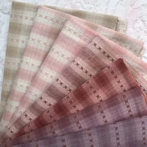 Stripe Floral Yarn dyed Cotton Fabric, Handmade Patchwork Sewing Quilting Dress - Imagen 1 de 19