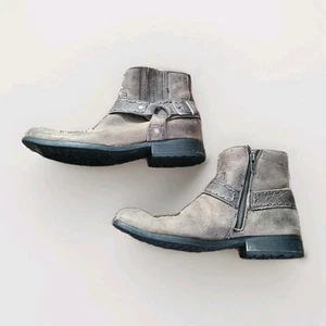 Bed Stu Innovator Stiefel Herren 8,5 Leder Harness Peitschennaht abgenutzt Reißverschluss niedrig - Bild 1 von 8