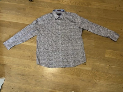 Johnston & Murphy Red and Blue geo pattern Shirt XXL long sleeve - Image 1 of 4