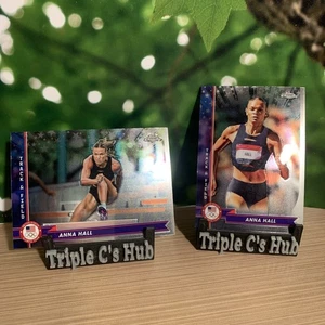 2024 Topps Chrome Olympics USA #43 & #134 ANNA HALL Heptathlon Winner Track - Picture 1 of 2