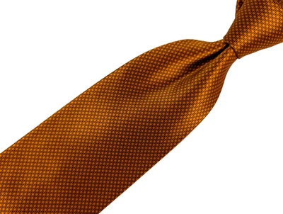 Corbata ITALO FERRETTI 100% Seda Naranja Negro Satinado Brillante Italia Foto 1 de 3