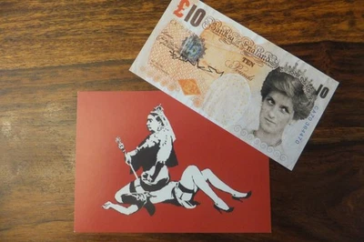 Banksy, Glasgow, apenas legal, Dismaland, tenedor original firmado + postal GG4 Foto 1 de 4