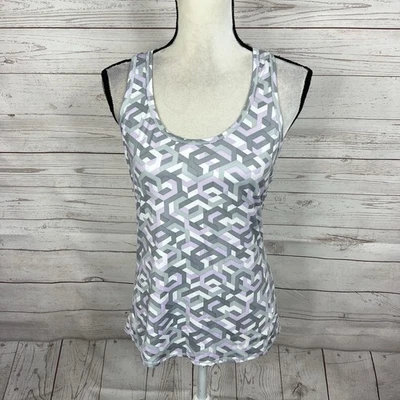Camiseta sin mangas Athleta para mujer espalda deportiva talla pequeña gris púrpura blanco Foto 1 de 4