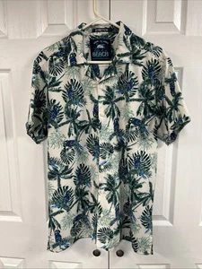 Camisa Drill Clothing Co. Good Vibes, Life is a Beach para hombre talla L, estampado de loro - Imagen 1 de 4