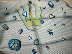 FOULARD ROLEX COLORE CELESTE NUOVO ORIGINALE 54x54 cm - Foto 1 di 7