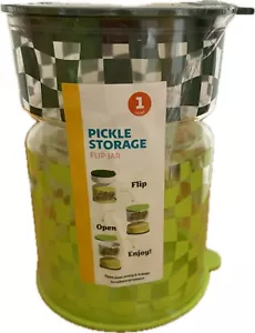 Pickle Flip Jar Storage Container Flip To Drain Juice To Access Pickles 6"Hx4"W - Picture 1 of 7