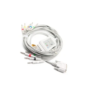 15pin Fit For Schiller Cardioline Ar600/Ar1200 10-lead ECG/EKG Cable one-piece - Picture 1 of 11