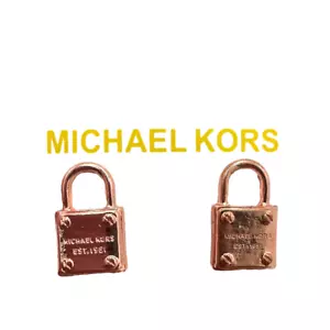 MICHAEL KORS Est 1981 (Rose & Gold) Gold-Tone Logo Padlock Stud Earrings - Picture 1 of 8