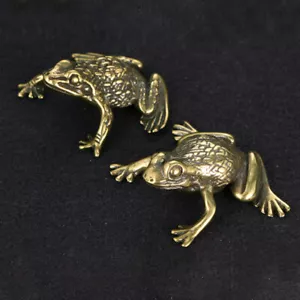 Rospo Solido Ottone Rospo Antico Bronzo Retro Tè Collezione Ornamenti per Animali Animali - Foto 1 di 16