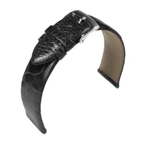 Uhrenarmband Strauß Straußenbein-Leder Schwarz von Barington/Eulit - Picture 1 of 1