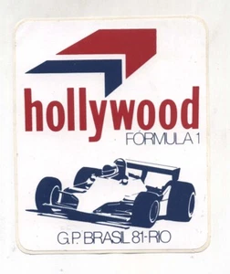 Adesivo GP F1 BRASIL Rio de Janeiro 1981 Formula 1 HOLLYWOOD sponsor sticker - Picture 1 of 1
