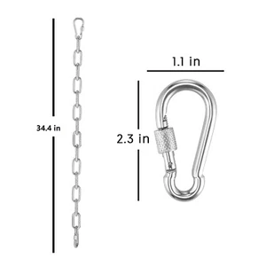 Cadena de eslabón recto de acero inoxidable 6 mm (0,23 pulgadas) diámetro, 80 cm (30,7 pulgadas) L - Imagen 1 de 5