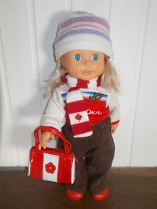 VINTAGE SPRECHENDE UND SINGENDE PUPPE 40 cm JESMAR SIDJ TAK Winter gekleidet - Bild 1 von 9