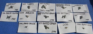 13 George G Harris Wildlife Collection Zinn Pins 1982-92 Hunde Fasane Türkei - Bild 1 von 12
