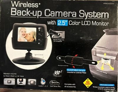 VR3 Universal Car Wireless Backup Camera System with Color LCD Monitor VRBCS300W - Image 1 of 4