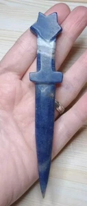 Blue Sodalite Crystal Sword Dagger Carving Mineral Untreated Specimen - Picture 1 of 3