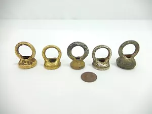 Lotto di 5 anelli per illuminazione vintage in ottone con fili. LP-001 - Foto 1 di 12